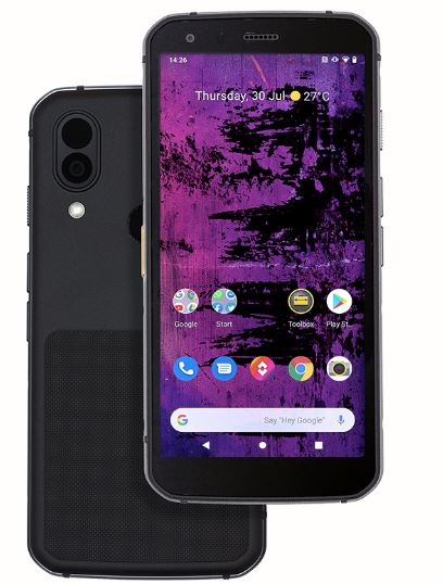 Front and rear view of Caterpillar CAT S62 Rugged Android Smartphone